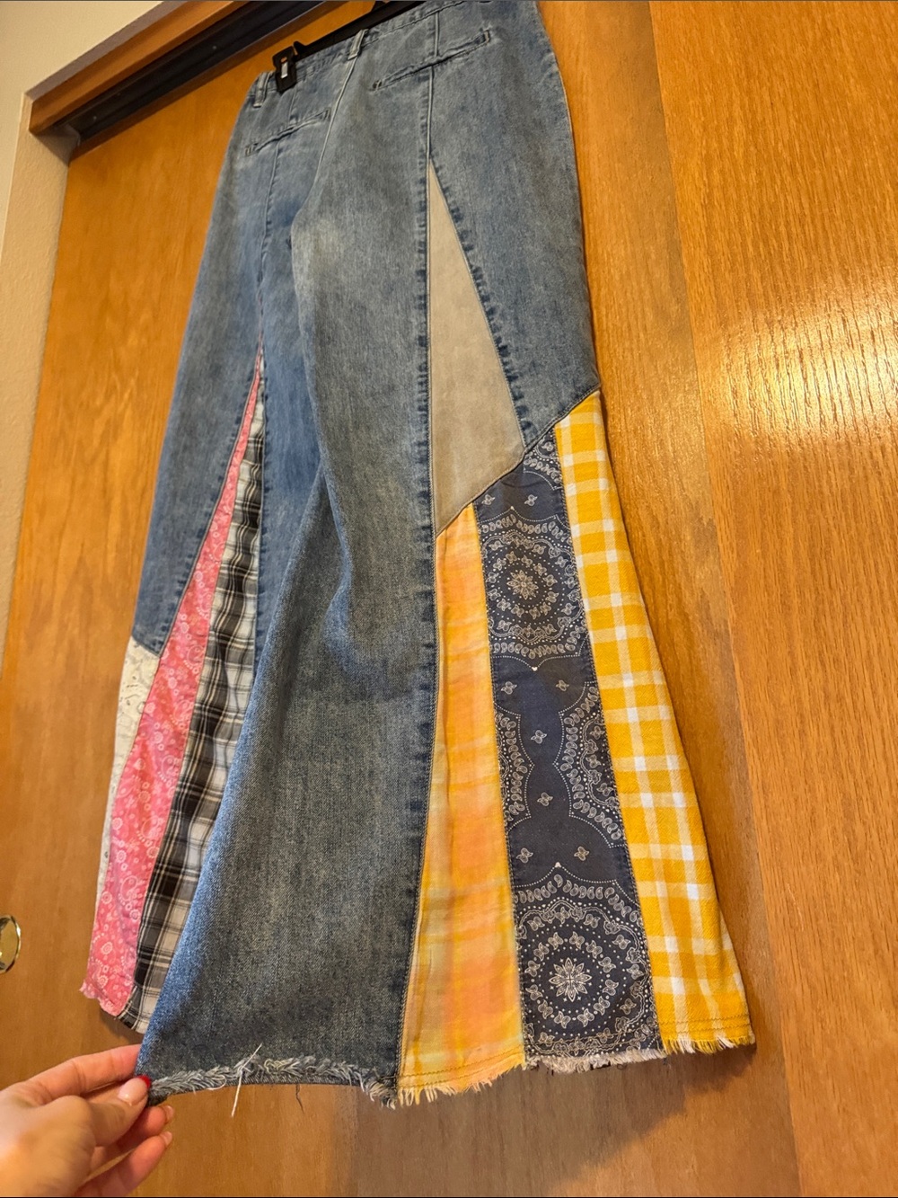 Three Bird Nest Patchwork Flare Jeans - worn once - Picture 6 of 10